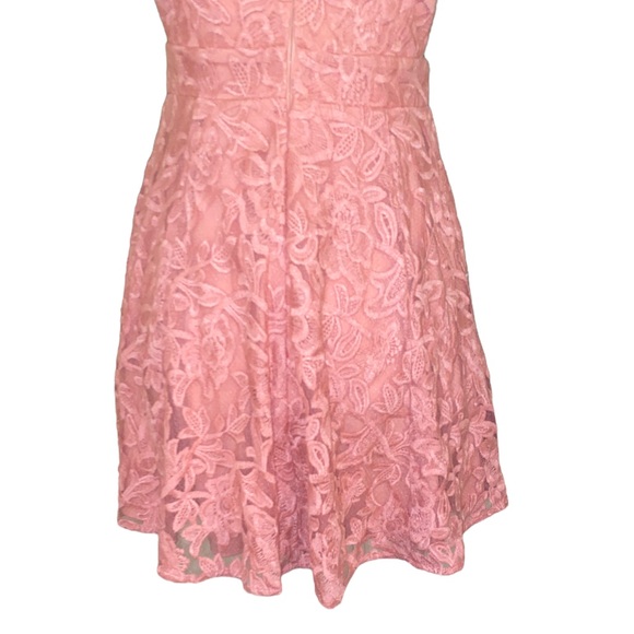 NBD Revolve Faith Pastel Blush Pink Floral Lace Plunge Neck Mini Dress - XS - Picture 10 of 14